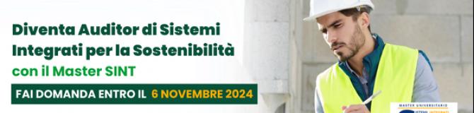 Master SINT - Management e Auditing di Sistemi Integrati per l'Ambiente, l'Energia, la Qualità e la Sicurezza per la Sostenibilità