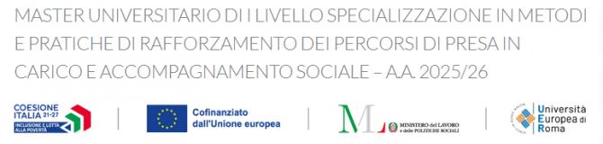 Master in Metodi e Pratiche di Rafforzamento Percorsi di Presa in Carico Accompagnamento Sociale